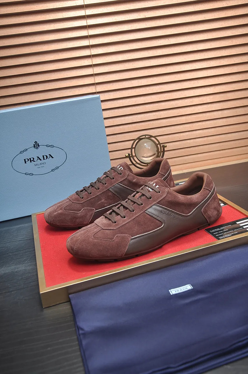 Men's shoes 💰560💶【PRADA】Couple's casual shoes, originally developed 1:1, made of high-mercerized cowhide with imported cowhide, silk sheepskin lining, rubber outsole, comfortable and soft on the feet, size for women: 35 to 41. Male 38 to 48💰🔥🔥🔥🔥🔥